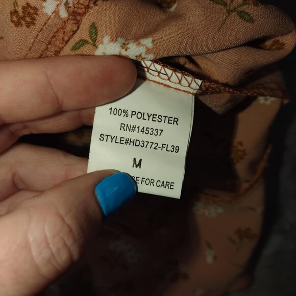 Hesperus Women M Burnt Orange PuffSleeve Mini Dress Cottagecore  Romantic Grunge - Picture 3 of 13